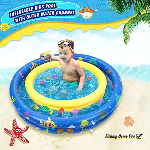 Jojoin Piscina Hinchable, Piscina Inflable Niños, Piscina de Agua para Niños con Visera removible, Material PVC Plástico, Hinchable Infantil Fiesta de Verano en La Piscina Interior al Aire Libre