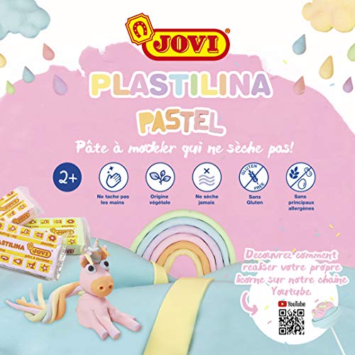 Jovi- Pastilla Plastilina Pastel, 6 Colores (90/6P)