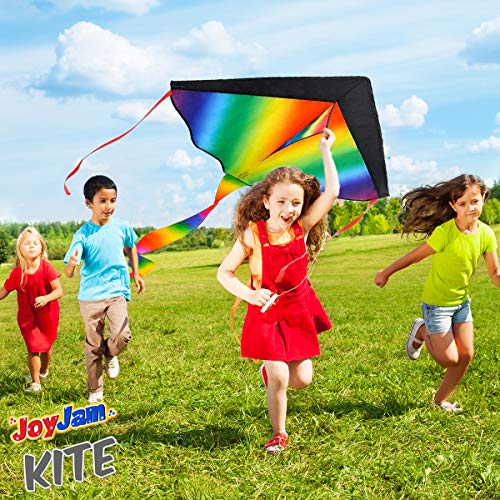 Joy-Jam Juguetes para Niños 5-8 Años Niña Gran Cometa para Niños y Adultos Juegos al Aire Libre Juguetes de Verano Kite Colorida Arco Iris Regalos para Niños 4-6 Años Juguete Paracaídas