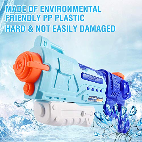 Joy joz Pistola de agua de 1000 cc Pistola de agua Blaster Waterguns con gran capacidad y correa para piscina, playa, diversión acuática, para niños y adultos (azul claro)