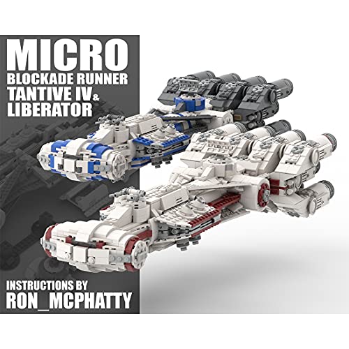 JOYFLY Micro Blockade Runners Tantive IV & Liberator, técnica Sci-Fi Space Wars Baustein Kit de construcción de 1903 piezas compatible con Lego 75244 Star Wars Tantive IV – Azul