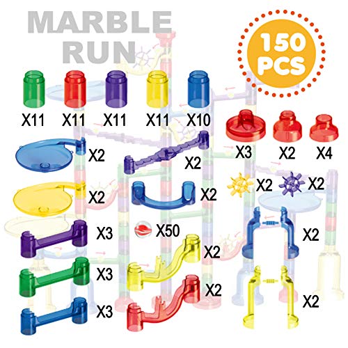 JOYIN 150 Pcs Circuito Canicas Mármol Maze Race Pista de Bolas Laberinto de Canicas Juego Educativo Regalo Navidad Cumpleaños de Juguete para Niños