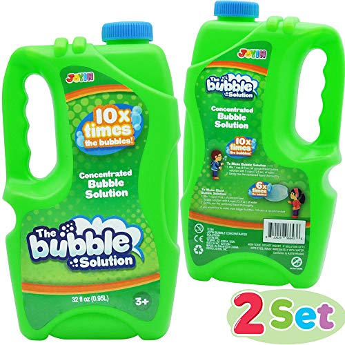 JOYIN 2 Piezas CONCENTRADAS Soluciones de Burbujas, 64 Onzas Líquido Pompas de Jabón para Máquina de Burbujas, Pascua, Verano