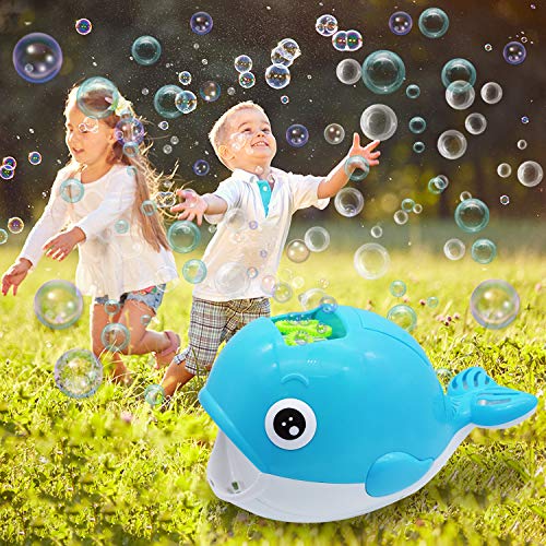 JOYIN Máquina de Burbujas Automático Ballena para niños, 2000+ Burbujas por Minuto, al Aire Libre, con Solución de Burbujas