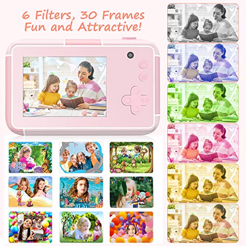 joylink Cámara para Niños, 2,4 Inch Pantalla Cámara de Fotos para Niños Cámara Selfie de 16MP 1080P HD Video Cámara Digital para Niños con Tarjeta TF de 32GB (Rosado)