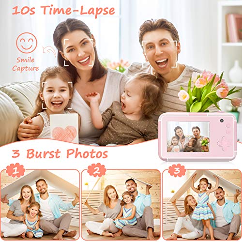 joylink Cámara para Niños, 2,4 Inch Pantalla Cámara de Fotos para Niños Cámara Selfie de 16MP 1080P HD Video Cámara Digital para Niños con Tarjeta TF de 32GB (Rosado)