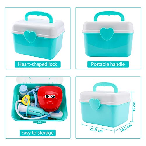 joylink Maletín Doctor, 33 Piezas Doctora Juguetes Cuadro Médico Conjunto Médico Kit Juego de rol Cuadro Médico Maletín de Médico Juegos de médicos para Niño Regalos de Cumpleaños Caja de Juguetes