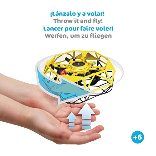 Juegaconmigo FLYDANCE, una Estrella Flotante Que Evita obstáculos y Que Haces Bailar con Tus Manos. Mini dron para niños. (Amarillo)