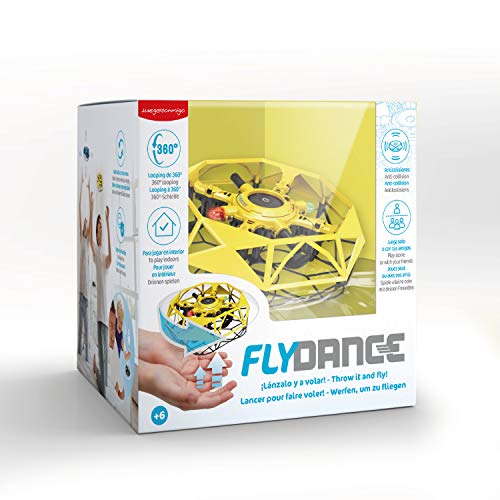 Juegaconmigo FLYDANCE, una Estrella Flotante Que Evita obstáculos y Que Haces Bailar con Tus Manos. Mini dron para niños. (Amarillo)