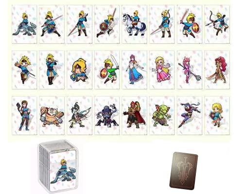 Juego de 24 tarjetas NFC de la Legend de Zelda Breath of The Wild Amiibo para Nintendo Switch Lite Wii U y Nuevo Sistema 3DS Funciona como Les Amiibo