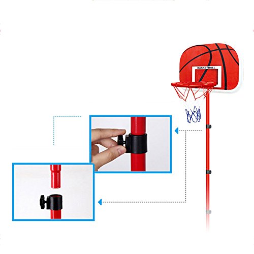 Juego de baloncesto portátil ajustable para niños con red y pelota Juego de juego deportivo ajustable para interiores y exteriores para niños de 3 años en adelante Deportes para bebés pequeños