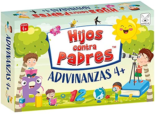 Juego de Cartas para Toda la Familia Juego Educativo para Niños y Adultos Acertijos Juegos de Preguntas | Hijos contra Padres Adivinanzas 4+ | en Español | 50 Cartas | 100 Adivinanzas | de 4 Años