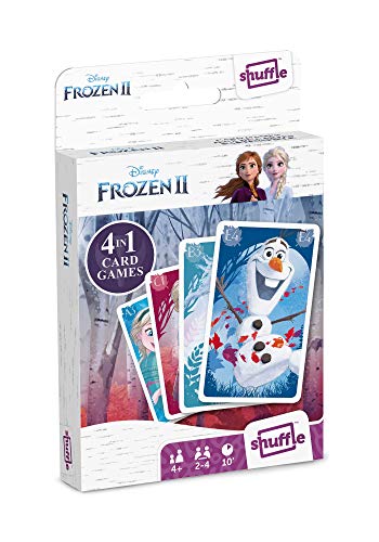 Juego de Cartas Shuffle Fun Frozen II - Baraja de Cartas con 4 Juegos de Snap, Familias, Parejas y Juego de Acción