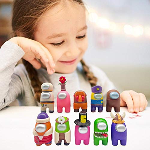 Juego de Figuras de Juguete, 10Piezas Entre Nosotros Figura De Juguete,Mini Among Us Muñeca De Juguete,Colección Muñecas Dibujos Animados,Regalos Fiesta Para Fanáticos Los Juegos Colección de Juguetes