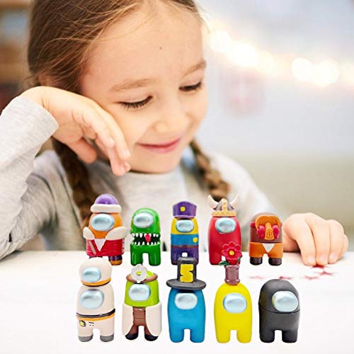 Juego de Figuras de Juguete, 10Piezas Entre Nosotros Figura De Juguete,Mini Among Us Muñeca De Juguete,Colección Muñecas Dibujos Animados,Regalos Fiesta Para Fanáticos Los Juegos Colección de Juguetes