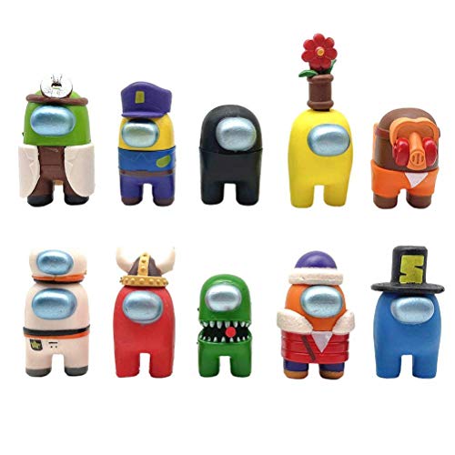 Juego de Figuras de Juguete, 10Piezas Entre Nosotros Figura De Juguete,Mini Among Us Muñeca De Juguete,Colección Muñecas Dibujos Animados,Regalos Fiesta Para Fanáticos Los Juegos Colección de Juguetes