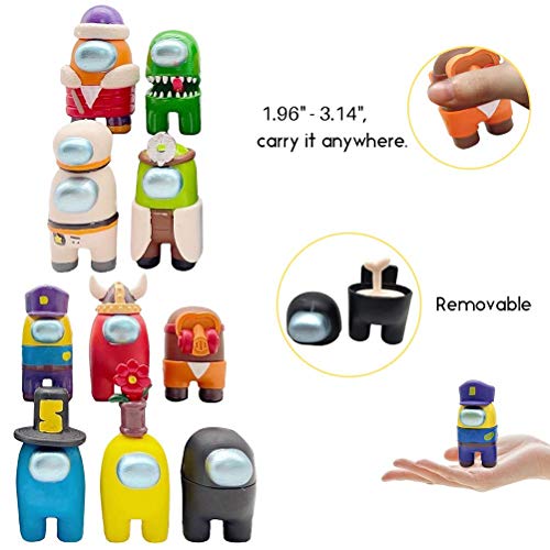 Juego de Figuras de Juguete, 10Piezas Entre Nosotros Figura De Juguete,Mini Among Us Muñeca De Juguete,Colección Muñecas Dibujos Animados,Regalos Fiesta Para Fanáticos Los Juegos Colección de Juguetes