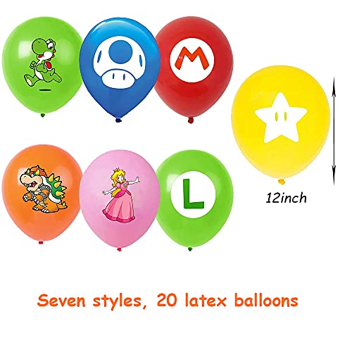 Juego de Globos de Cumpleaños de Mario, Decoración de Cumpleaños de Mario, Pancarta de Feliz Cumpleaños Compacta, Decoración de Globos Para La Fiesta de Cumpleaños de Los Niños de Pokémon