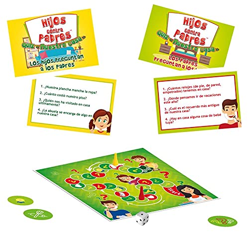 Juego de Mesa Educativo Juego de Cartas para Niños y Adultos Juego de Preguntas i Respuestas para Toda la Familia | Hijos contra Padres Quiz Nuestra Casa | 52 Cartas | 208 Preguntas | de 6 Años