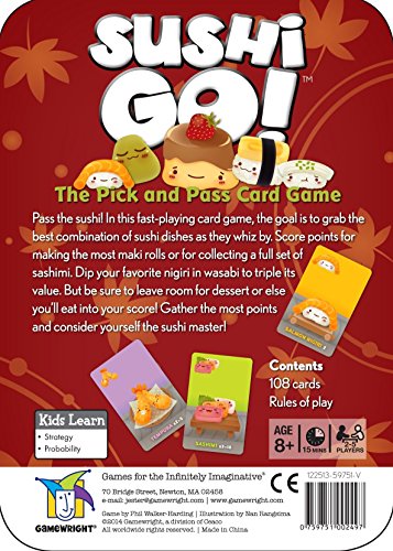 Juego de Mesa Sushi go, el Juego de Robar y Pasar, de Gameright