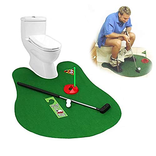 Juego de Putter Time Potty de Toilet Golf Juego de Putter de Golf para WC Set de Putter de Golf para Baño Mini Golf Training para Hombres Toy Mini Golf Juego de Regalo de Mordaza de Novedad