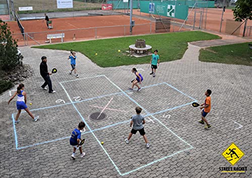 Juego de Raquetas Street Racket, 2 Raquetas de Madera, 2 Pelotas de Softball, Marcador de Calle para Marcar el Campo de Juego, en una Bolsa