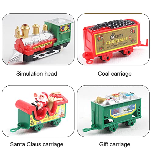 Juego de tren de Navidad, Tren Clásico Infantil con Luces y Sonidos Conjunto Navideño de Vías modelo clásico eléctrico con pistas juego tren Navidad alrededor del árbol Navidad con sonidos y luces