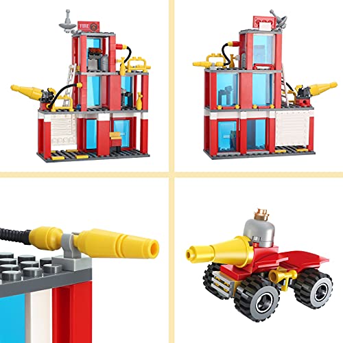 Juegos de construcción 2 en 1 con Motor de Bomberos City Fire Building Blocks para niños Juguetes de construcción para niños y niñas de 6 a 12 años 178 Piezas