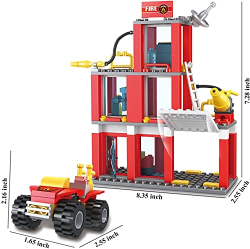 Juegos de construcción 2 en 1 con Motor de Bomberos City Fire Building Blocks para niños Juguetes de construcción para niños y niñas de 6 a 12 años 178 Piezas