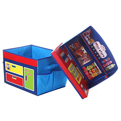 Juegos de Rol - Tienda de Juguete para Juego Interactivo - Juguetes para Navidad, Regalo de Cumpleaños - Supermercado, Cesta de Frutas y Dinero de Juguete para Niños - para Niños de 3 Años en Adelante