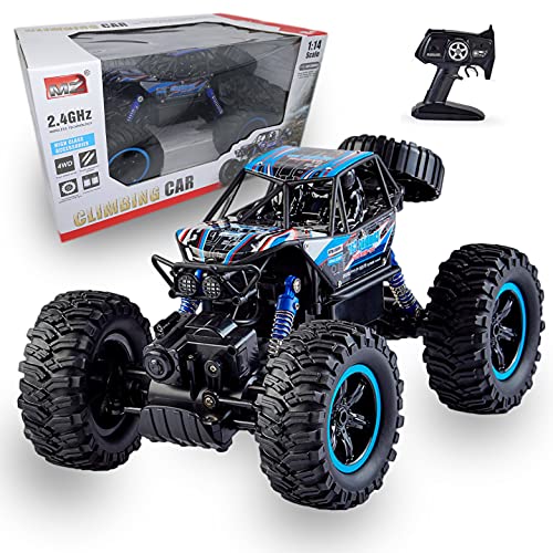 JUGUETECNIC │ Coche Teledirigido 4x4 RC Bigfoot Rock Crawler 1:14 | Todoterreno tracción 4 Ruedas │ Escala 1:14