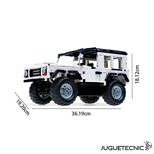 JUGUETECNIC │ Coche Teledirigido Jeep para Montar | 533 Piezas │ Stem Toys │ Blanco