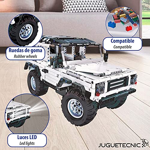 JUGUETECNIC │ Coche Teledirigido Jeep para Montar | 533 Piezas │ Stem Toys │ Blanco