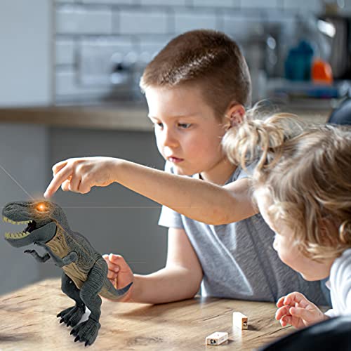 JUGUETECNIC | Dinosaurio T-Rex Interactivo | Camina y Ruge | Juguete electrónico para niños | Robot Tiranosaurio Rex