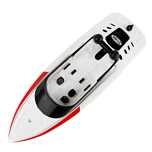 JUGUETECNIC │ Lancha Superboat Radiocontrol 2.4 GHz | Barco de iniciación teledirigido RC para Niños │ Lancha Teledirigida Aguas Dulces │ Recargable con USB… (Blanco)