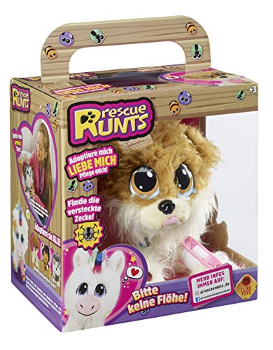 Juguetes Bauer Rescue Runts (18012): tu nueva mascota para adoptar, cuidar y amar de peluche animal, color blanco y marrón, aprox. 23 cm. , color/modelo surtido