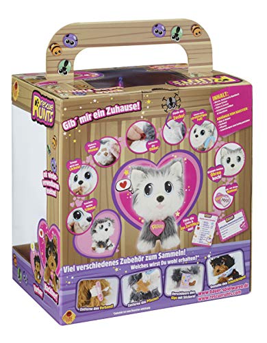 Juguetes de Bauer "Rescue Runts" Husky (18010): tu nueva mascota para adoptar, cuidar y amar animales de peluche, gris y blanco, aprox. 23 cm. , color/modelo surtido