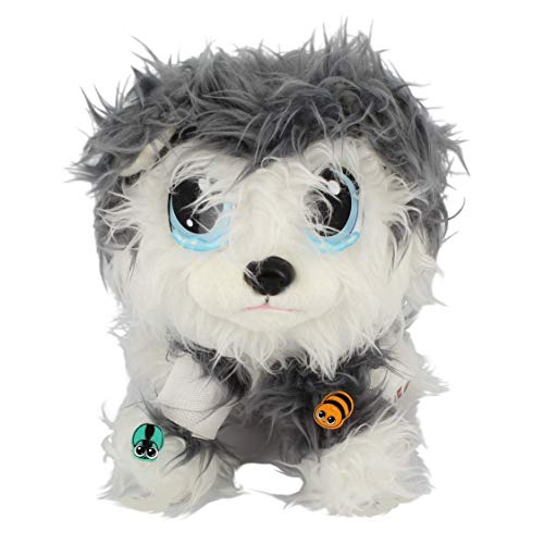 Juguetes de Bauer "Rescue Runts" Husky (18010): tu nueva mascota para adoptar, cuidar y amar animales de peluche, gris y blanco, aprox. 23 cm. , color/modelo surtido