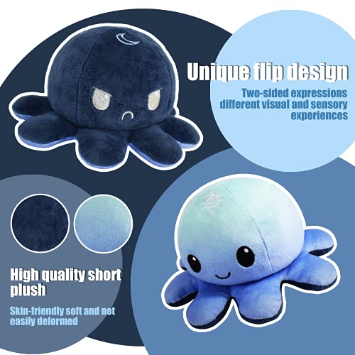 Juguetes de Peluche Pulpo Reversible mini Forma, Pulpos Reversibles Peluche Puede Aliviar la Ansiedad y Expresar Emociones,Pulpo Reversible niños Juguetes Creativos Regalos