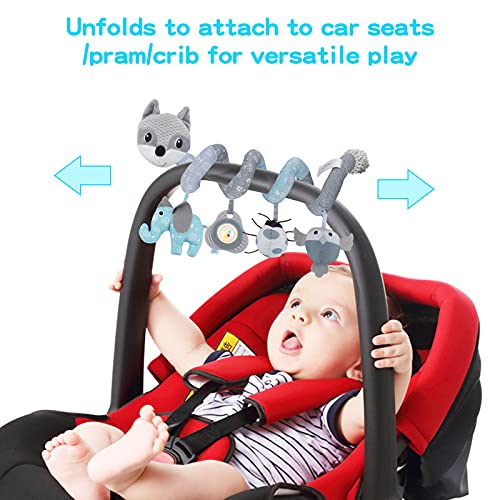 Juguetes para Cochecito de Bebé en Espiral para Cochecito de Bebé|Asiento de Coche|Cuna, Juguete Sensorial de Educación Temprana Juguete Colgante en Espiral de Actividad para Pequeños Niños Niñas