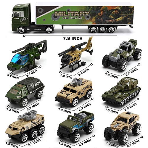 Juguetes para Niños, Coches de Juguetes Militares Fundidos a Presión con Camiones Helicópteros Jeep Soldados Tanques Vehículos Blindados, Juguetes Educativos para Escuelas Cumpleaños Navidad (26 PCS)