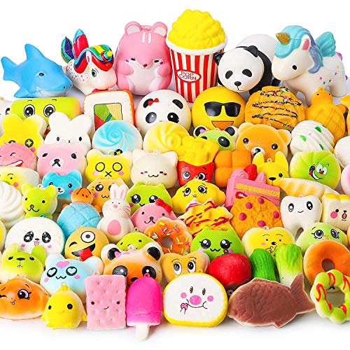 Juguetes Squishy de Hinchado Lento Paquete Surtido de 10 Squishies: Kawaii de Comida Gigante Bollo Pan Donuts Panda Suaves y Blandos Jumbo Medio y Mini - Amuletos de Móvil Llavero Correa