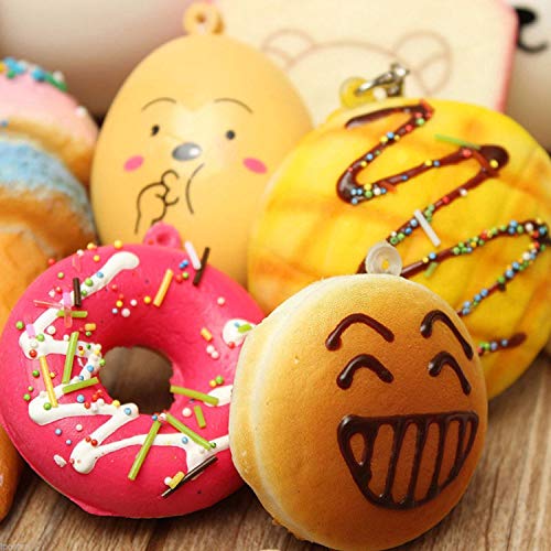 Juguetes Squishy de Hinchado Lento Paquete Surtido de 10 Squishies: Kawaii de Comida Gigante Bollo Pan Donuts Panda Suaves y Blandos Jumbo Medio y Mini - Amuletos de Móvil Llavero Correa