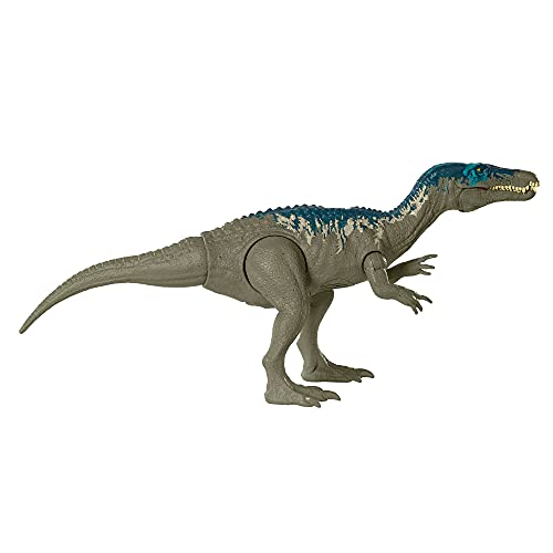 Jurassic World Ataque Rugido Baryonyx caos Dinosaurio articulado con sonidos, figura de juguete para niños (Mattel HBX37)