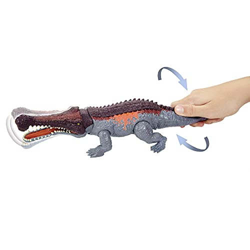 Jurassic World Mordedores Gigantes Sarchosuchus Dinosaurio de ataque Figura de juguete para niños (Mattel GVG68)