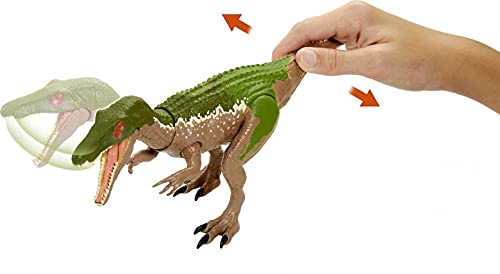 Jurassic World Ruge y Ataca Baryonyx grim Dinosaurio articulado con sonidos Figura de juguete para niños (Mattel GVH65)