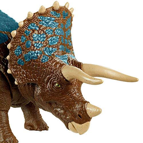 Jurassic World Ruge y Ataca Triceratops Dinosaurio articulado con sonidos Figura de juguete para niños (Mattel GVH66)