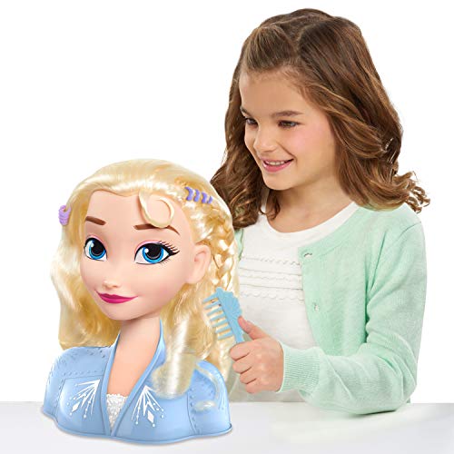 Just Play Frozen II 32806 Elsa - Cabezal de Peinado (20 cm, con Accesorios)