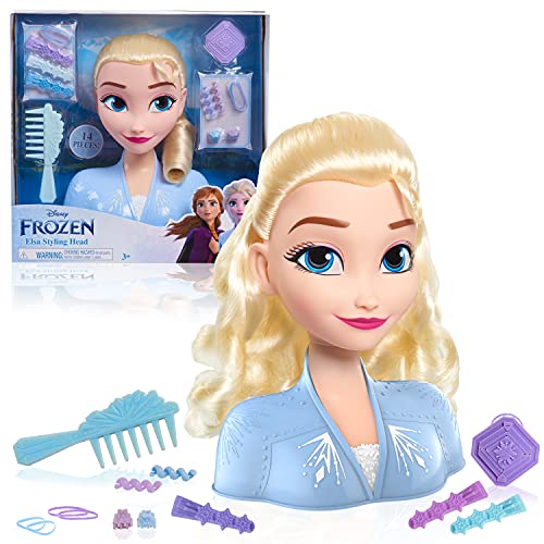 Just Play Frozen II 32806 Elsa - Cabezal de Peinado (20 cm, con Accesorios)