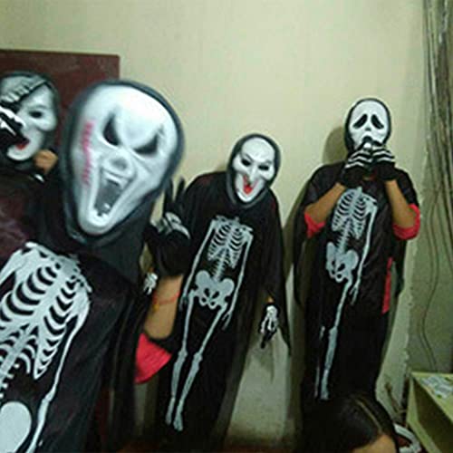 JYTHJ Máscara de Miedo de Halloween Máscara de Disfraz de Cosplay Máscara de Fantasma de Calavera de Grito para Festival Masquerade,Silver